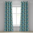 thumbnail image 1 of Ambesonne Palm Leaf Grommet Curtain, Abstract Nature Dream, 50" x 120", Blue Mint Green Orange, 1 of 6