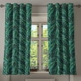 thumbnail image 1 of Ambesonne Palm Leaf Grommet Curtain, Fresh Hawaii Summer, 50" x 54", Dark Green Black, 1 of 6