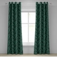 thumbnail image 1 of Ambesonne Palm Leaf Grommet Curtain, Fresh Hawaii Summer, 50" x 96", Dark Green Black, 1 of 6