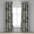 thumbnail image 1 of Ambesonne Palm Leaf Grommet Curtain, Vintage Hawaii Pattern, 50"x84", Taupe Sage Green, 1 of 1