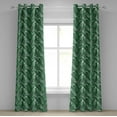 thumbnail image 1 of Ambesonne Palm Leaf Grommet Curtain, Watercolor Jungle, 50" x 108", Forest Green and White, 1 of 6