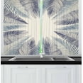 thumbnail image 1 of Ambesonne Palm Leaf Kitchen Curtains, Leaf Grunge, 55"x45", Slate Blue Dark Blue, 1 of 1