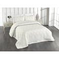 thumbnail image 1 of Ambesonne Palm Leaf Quilted Bedspread Set 3 Pcs, Eggshell Leaves Exotic, King, Eggshell White, 1 of 4