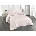 thumbnail image 1 of Ambesonne Palm Leaf Quilted Bedspread Set 3 Pcs, Rose Tropic Leaves Exotic, Twin, Rose and White, 1 of 4