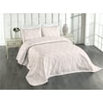 thumbnail image 1 of Ambesonne Palm Leaf Quilted Coverlet 3 Pcs, Rose Tropic Leaves Exotic, Queen Size, Rose and White, 1 of 4
