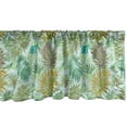 thumbnail image 1 of Ambesonne Palm Leaf Valance Pack of 2, Hand-Drawn Foliage Art, 42"X18", Olive Green Turquoise, 1 of 3