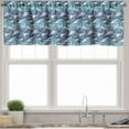 thumbnail image 1 of Ambesonne Palm Leaf Valance Pack of 2, Tropical Nature Exotic, 54"X18", Turquoise Navy Blue, 1 of 5