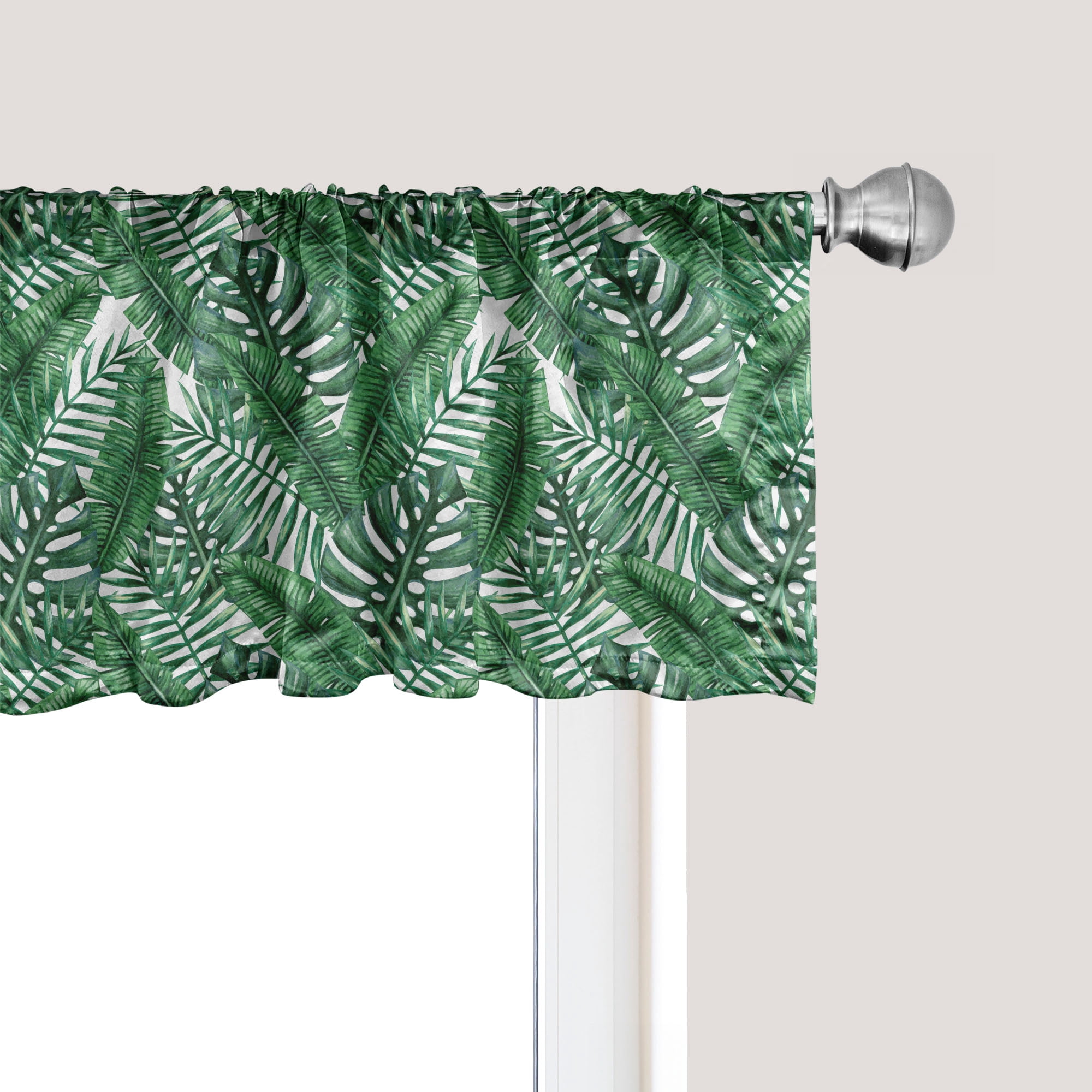 Ambesonne Cantonnière de fenêtre Multicolore 54 X 12 vert/blanc