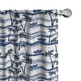 thumbnail image 1 of Ambesonne Palm Tree Curtains, Paper Boats on Waves, Pair of 28"x84", Blue Dark Blue White, 1 of 5