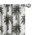 thumbnail image 1 of Ambesonne Palm Tree Curtains, Retro Growth Nature, Pair of 28"x95", Dark Brown White, 1 of 5
