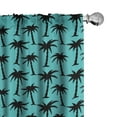 thumbnail image 1 of Ambesonne Palm Tree Curtains, Silhouettes on Blue, Pair of 28"x84", Turquoise Black, 1 of 5