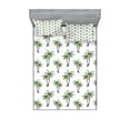 thumbnail image 1 of Ambesonne Palm Tree Fitted Sheet & Pillow Sham Set, Watercolor Trees Art, Full, Grey Green White, 1 of 2