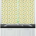 thumbnail image 1 of Ambesonne Palm Tree Kitchen Curtains, Tropical Nature Sun, 55"x39", Multicolor, 1 of 2