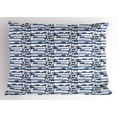 thumbnail image 1 of Ambesonne Palm Tree Pillow Sham, Paper Boats on Waves, 26" X 20", Blue Dark Blue White, 1 of 2