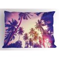thumbnail image 1 of Ambesonne Palm Tree Pillow Sham, Tropic Island Sunset, 36" X 20", Multicolor, 1 of 2