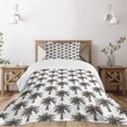 thumbnail image 1 of Ambesonne Palm Tree Quilted Bedspread Set 2 Pcs, Retro Growth Nature, Twin Size, Dark Brown White, 1 of 5