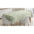 thumbnail image 1 of Ambesonne Palm Tree Tablecloth Rectangular Table Cover, Cartoon Forest Cactus, 60"x90", Cream Cocoa Mint Green, 1 of 4