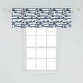 thumbnail image 1 of Ambesonne Palm Tree Window Valance, Hawaiian Pattern with Paper Boats on Worn Sea Waves Coastal Artwork, Curtain Valance for Kitchen Bedroom Decor with Rod Pocket, 54" X 18", Blue Dark Blue White, 1 of 2