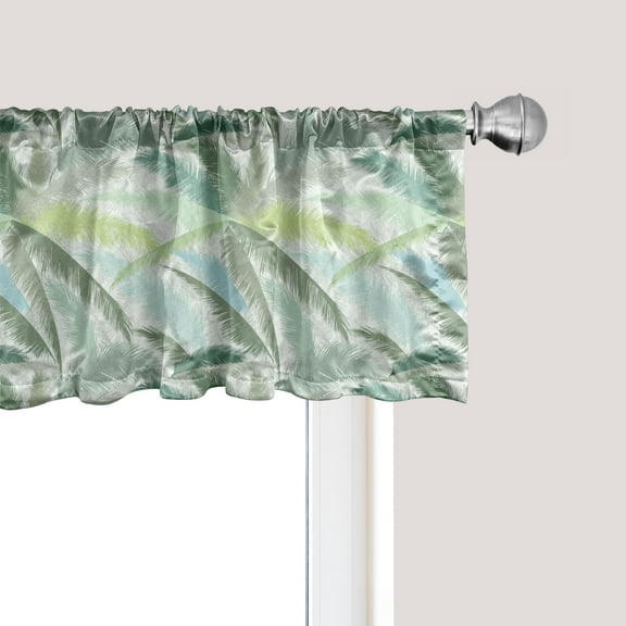 Ambesonne Palm Tree Window Valance, Leafy Green Branches, 54" X 12", Multicolor