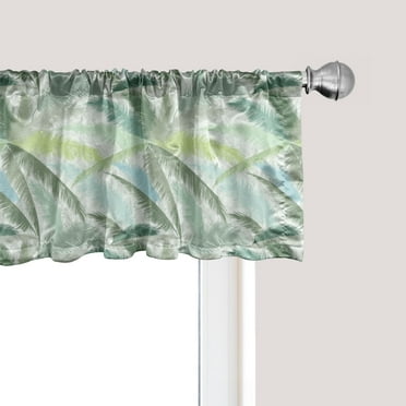 Ambesonne Palm Tree Window Valance, Leafy Green Branches, 54" X 18", Multicolor
