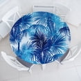 thumbnail image 1 of Ambesonne Palm Trees Fitted Round Tablecloth, Chill Hawaii Woodland, 56"- 60" Diameter, Dark Lavender Azure Blue, 1 of 5