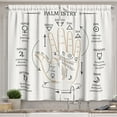 thumbnail image 1 of Ambesonne Palmistry Kitchen Curtains, Open Hand Reading Signs, 55"x45", Taupe Grey Sepia, 1 of 3