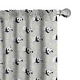 thumbnail image 1 of Ambesonne Panda Window Curtains, Cartoon Animal Leafy Branches, Each 28" W x 84" L, Grey Multicolor, 1 of 4