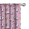 thumbnail image 1 of Ambesonne Panda Window Curtains, Fluffy Animals Playing Around, Each 28" W x 84" L, Pink Multicolor, 1 of 4