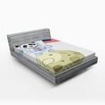 thumbnail image 1 of Ambesonne Panda Fitted Sheet, Astronaut on Moon Cartoon, Queen Size, Red Navy White, 1 of 2