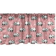 thumbnail image 1 of Ambesonne Panda Window Valance, Monochrome Bears and Hearts, 42" x 18", Pink and Dark Seafoam, 1 of 3
