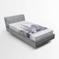thumbnail image 1 of Ambesonne Panorama Fitted Sheet, Sketchy NYC Island, Twin Size, Purple White, 1 of 2