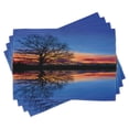 thumbnail image 1 of Ambesonne Panorama Place Mats Set of 4, Night Scenery, Standard Size, Blue Orange, 1 of 6