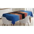 thumbnail image 1 of Ambesonne Panorama Tablecloth Rectangular Table Cover, Night Scenery, 52"x70", Blue Orange, 1 of 4