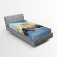 thumbnail image 1 of Ambesonne Panoramic Fitted Sheet, Snowy and Cloudy Peak, Twin XL Size, Charcoal Grey White, 1 of 3