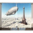 thumbnail image 1 of Ambesonne Paris Curtains 2 Panel Set, French Paris Eiffel Tower, 108" x 63", Blue and Grey, 1 of 3