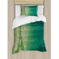 thumbnail image 1 of Ambesonne Paris Duvet Cover Sets, Colorful Ombre Sketch, 2-Twin, Teal Mustard, 1 of 4