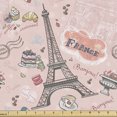 thumbnail image 1 of Ambesonne Paris Fabric by the Yard Upholstery, Croissant Macaroon Muffin, 3 Yards, Multicolor, 1 of 4