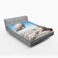 thumbnail image 1 of Ambesonne Paris Fitted Sheet, French Paris Eiffel Tower, Queen Size, Blue and Grey, 1 of 3