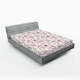 thumbnail image 1 of Ambesonne Paris Fitted Sheet, Kissing Couple Valentines, Queen Size, Pale Pink Rose, 1 of 3
