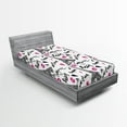 thumbnail image 1 of Ambesonne Paris Fitted Sheet, Pink Kiss Eiffel Love, Twin XL Size, White Black Pink, 1 of 3