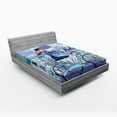thumbnail image 1 of Ambesonne Paris Fitted Sheet, Woman on Bicycle with Cat, Full Size, Multicolor, 1 of 2
