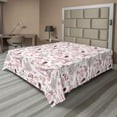 thumbnail image 1 of Ambesonne Paris Flat Sheet, Kissing Couple Valentines, Queen Size, Pale Pink Rose, 1 of 1