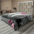thumbnail image 1 of Ambesonne Paris Flat Sheet, Romantic City and a Kiss, Full Size, Black White Hot Pink, 1 of 1