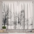 thumbnail image 1 of Ambesonne Paris Kitchen Curtains, Walking People Winter, 55"x39", Coconut and Black, 1 of 3