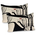 thumbnail image 1 of Ambesonne Paris Pillow Sham 2 Pack, European Woman Montmartre, 30"x20", Black Beige and Red, 1 of 3