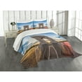 thumbnail image 1 of Ambesonne Paris Quilted Bedspread Set 3 Pcs, Famous Champs Elysees, King Size, Multicolor, 1 of 5
