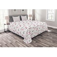 thumbnail image 1 of Ambesonne Paris Quilted Bedspread Set 3 Pcs, Je Taime Romance Hearts, King Size, Pale Pink White, 1 of 3