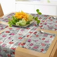 thumbnail image 1 of Ambesonne Paris Table Runner & Placemats, Newspaper Lipstick Kiss, Placemat 4 pcs + Runner 16"x72", Charcoal Grey Multicolor, 1 of 2