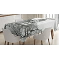 thumbnail image 1 of Ambesonne Paris Tablecloth Rectangular Table Cover, View from Pont Neuf, 60"x90", Black and White, 1 of 4