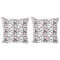 thumbnail image 1 of Ambesonne Paris Throw Pillow Cover 2 Pack, Pink Kiss Eiffel Love, 20", White Black Pink, 1 of 7